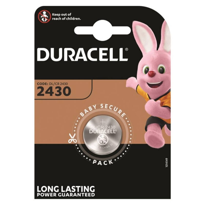 Pila de botón de litio CR2430 de 3 V, larga duración, para mandos a distancia y relojes DURACELL