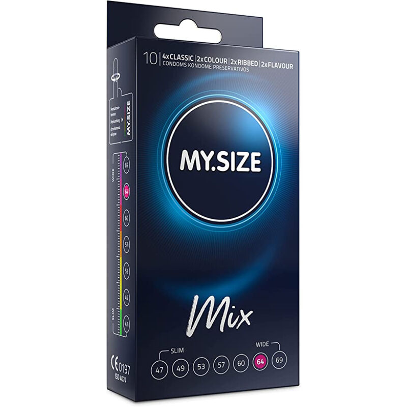 Condones grandes MY.SIZE MIX de 64 mm, 10 unidades