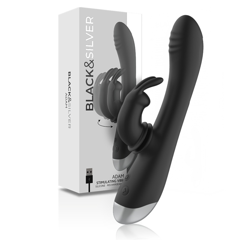 Vibrador rabbit con doble estimulación y 10 programas, negro BLACKSILVER