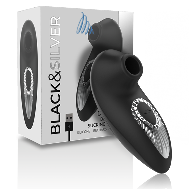 Blacksilver Drake Deluxe Vibrador Succionador Recargable De Silicona Negro