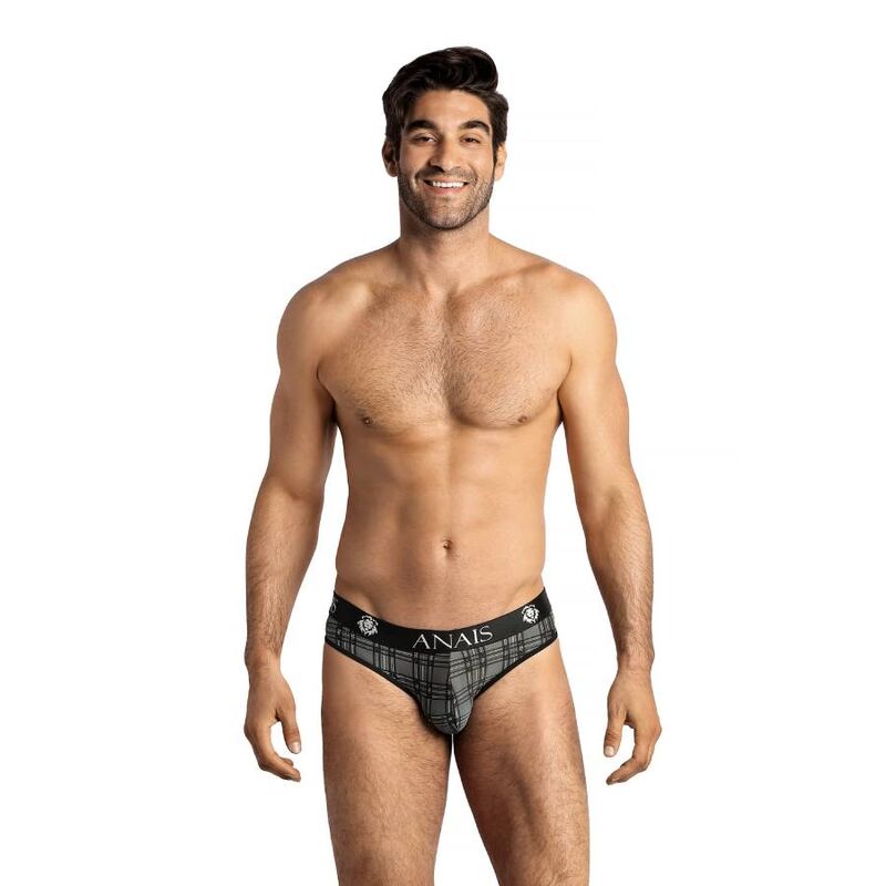 Slip de hombre de microfibra con estampado de cuadros, cintura cómoda y tejido elástico ANAIS