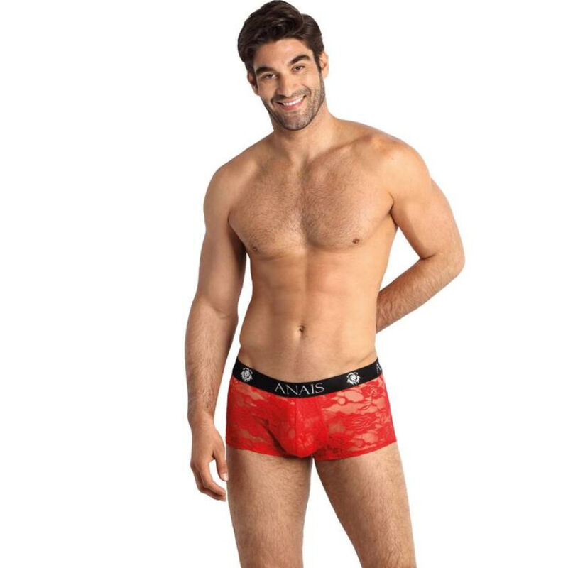 Calzoncillos bóxer para hombre con encaje rojo y corte cómodo para el día a día ANAIS