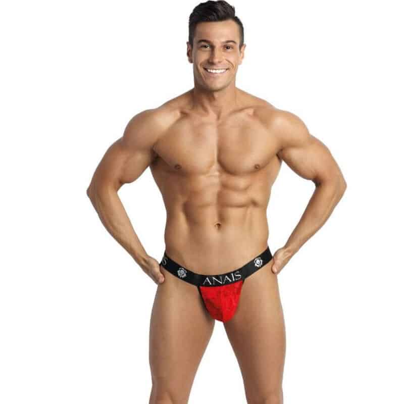 Jockstrap rojo de encaje con ajuste elástico y corte atrevido ANAIS