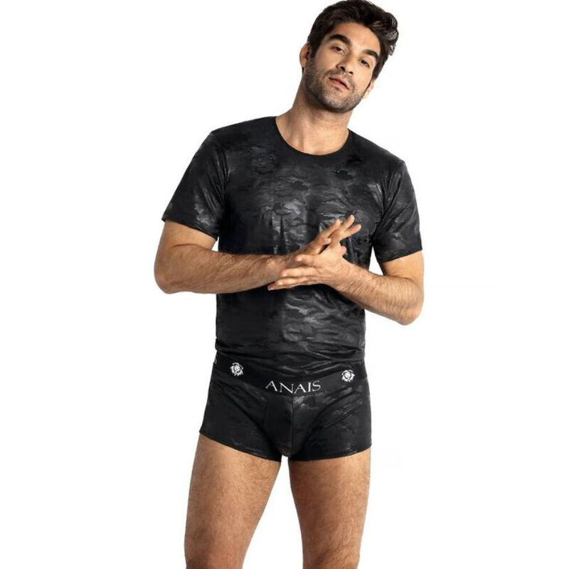 Camiseta ajustada de microfibra para hombre con estampado militar y tejido elástico ANAIS