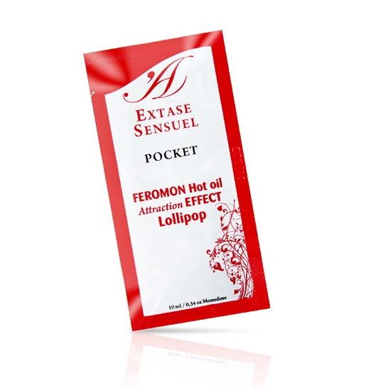 Aceite de masaje Extase Sensual con efecto calor, sabor a piruleta, 10 ml