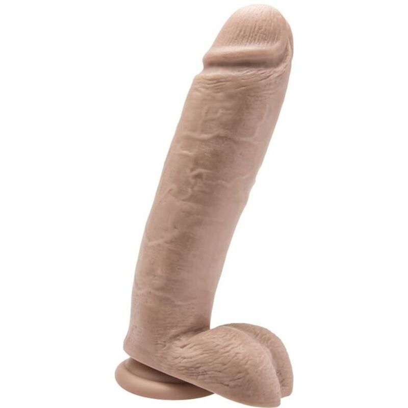 GET REAL Dildo con testículos, color piel, 25,5 cm