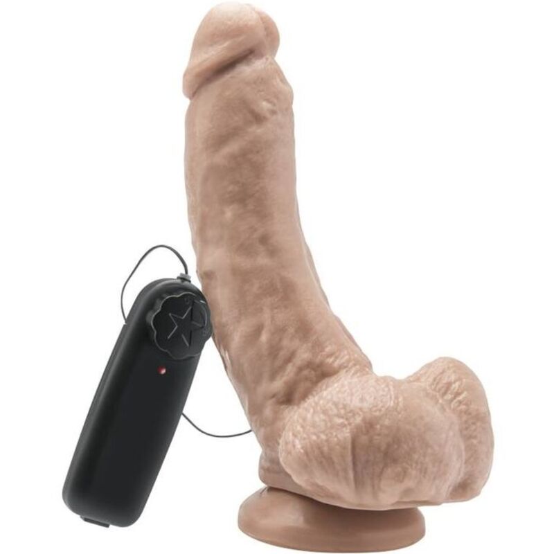 Vibrador GET REAL con mando y testículos, 20,5 cm
