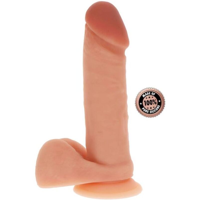 Dildo de silicona GET REAL con testículos, 20,5 cm