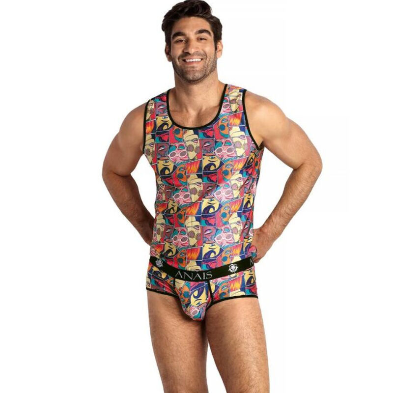 Top de hombre en modal con estampado de cómic, ajustado, suave y transpirable ANAIS MEN