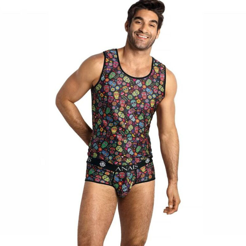 Top sexy para hombre ajustado de microfibra, 94 % poliamida para mayor comodidad ANAIS
