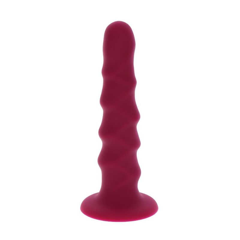 GET REAL consolador estriado de 12 cm, rojo
