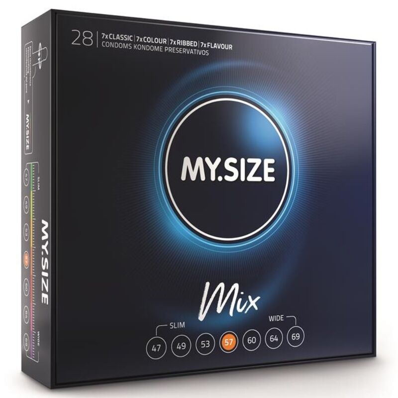 Preservativos MY SIZE Mix Standard de 57 mm, 28 unidades