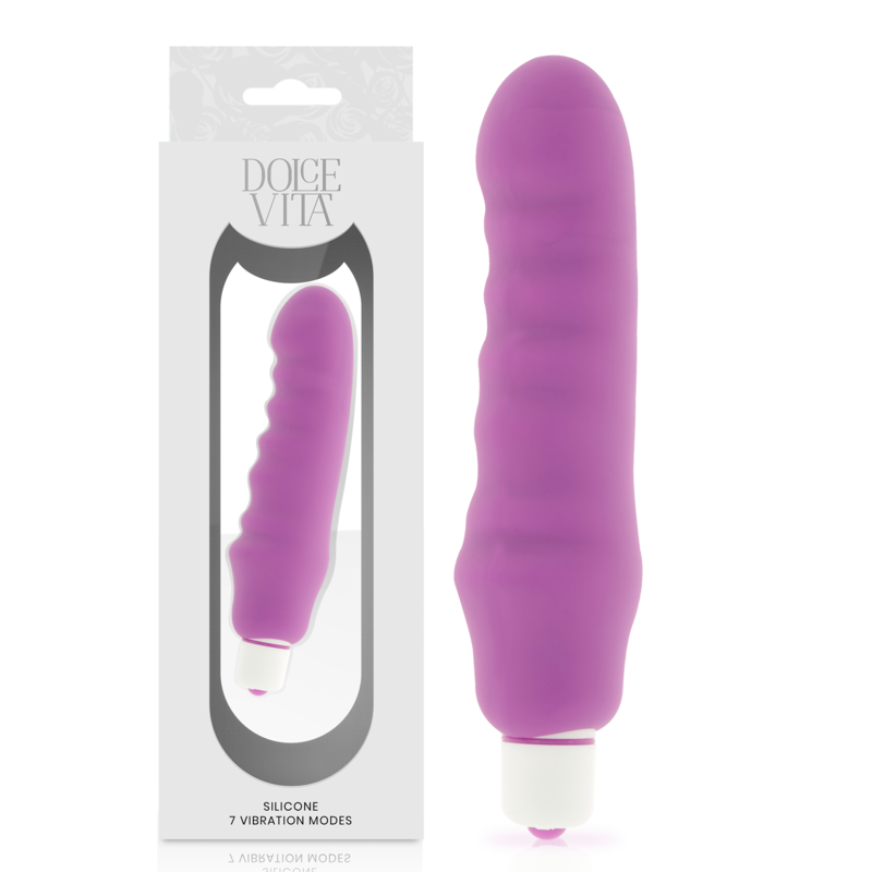 Vibrador para clítoris Dolce Vita Genius con funda de silicona extraíble, lila