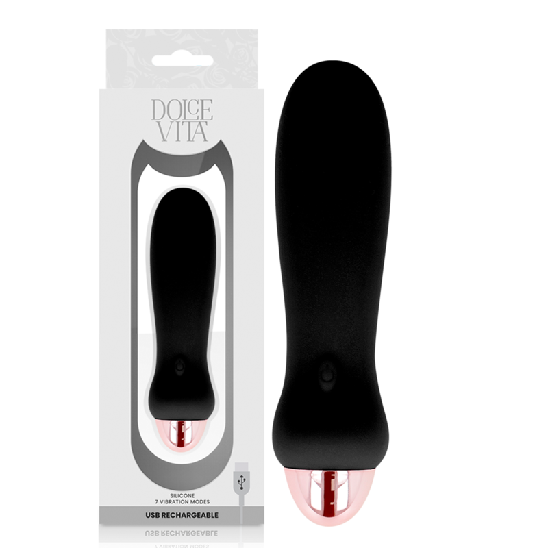 Mini vibrador Dolce Vita Five recargable, negro
