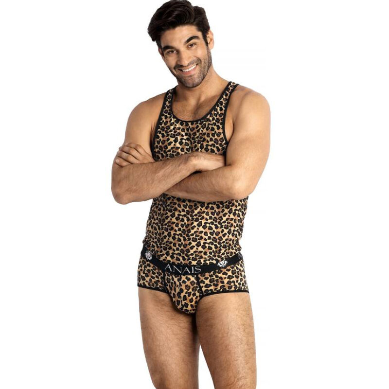 Top sexy para hombre de microfibra suave con estampado animal y ajuste cómodo ANAIS