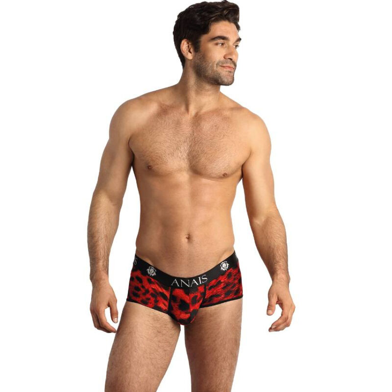 Bóxer de hombre rojo de microfibra con estampado animal y ajuste elástico ANAIS