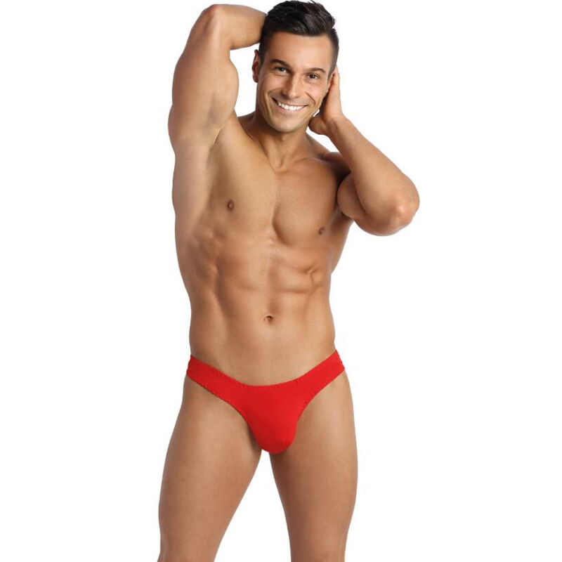 Tanga para hombre de microfibra suave en rojo, muy cómodo y sexy, ANAIS