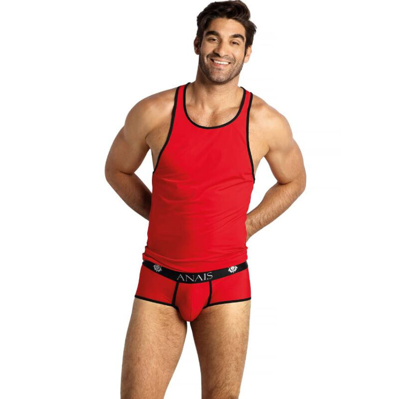 Top ajustado para hombre de microfibra roja, cómodo y elástico ANAIS MEN