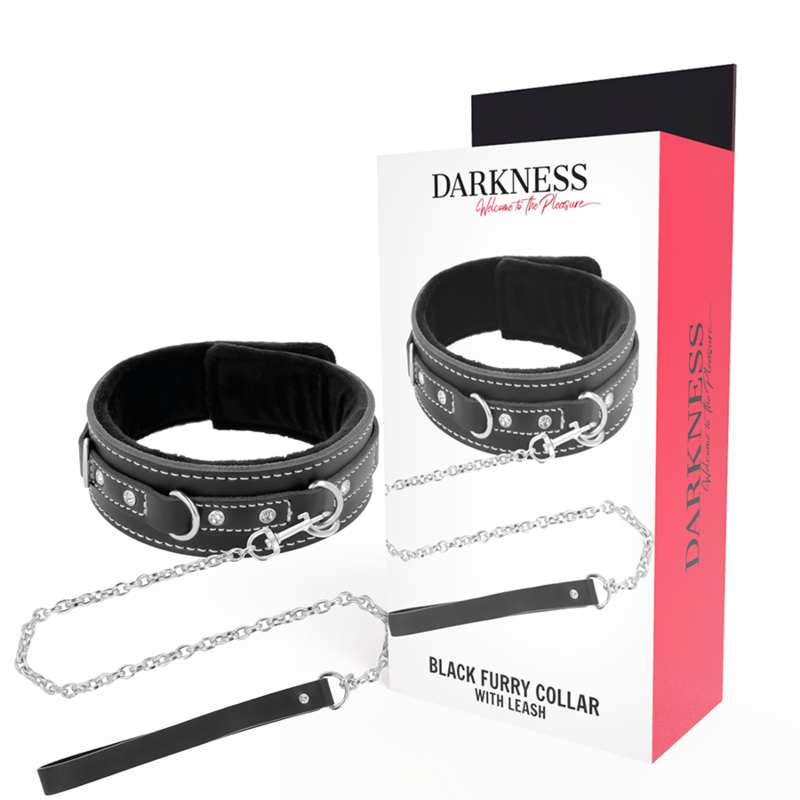 Collar BDSM de cuero DARKNESS BONDAGE con correa