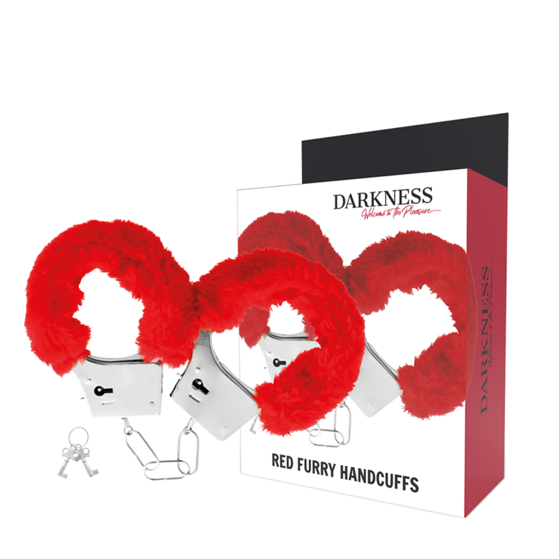 Esposas metálicas DARKNESS con forro rojo