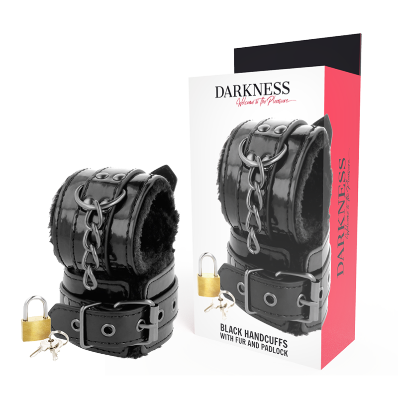 DARKNESS muñequeras negras ajustables con candado