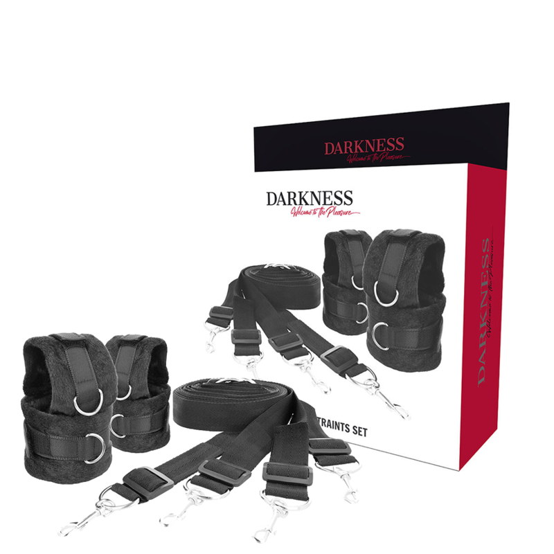 Set de sujeción a la cama DARKNESS con muñequeras y tobilleras