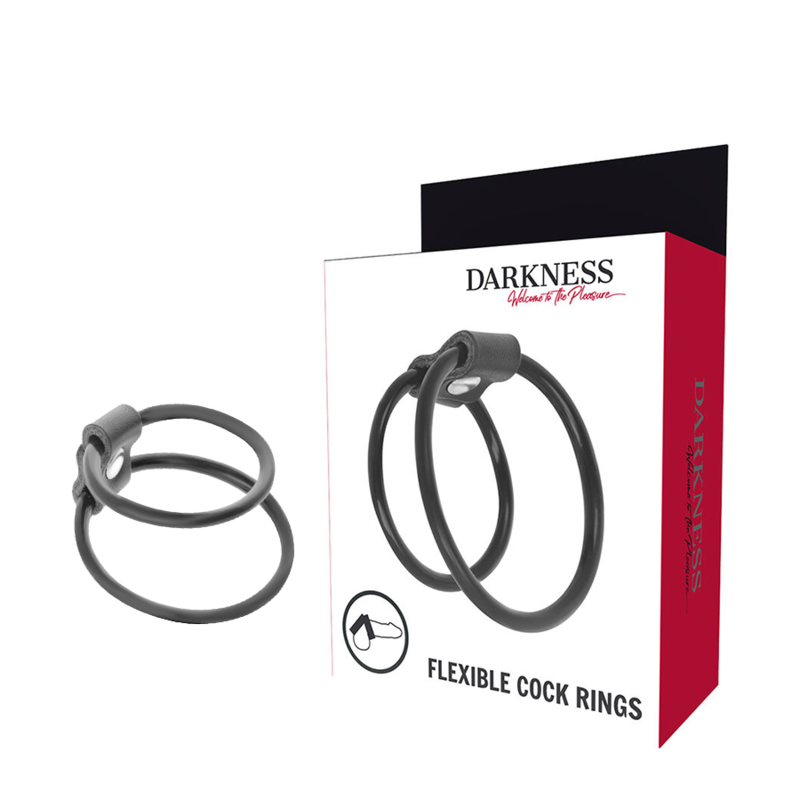 DARKNESS BONDAGE anillo para el pene sin vibración, diseño doble