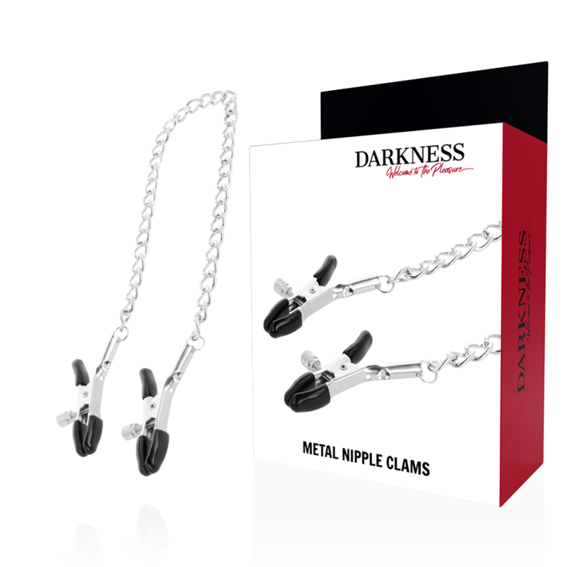 Pinzas para pezones ajustables DARKNESS Sensations con cadena