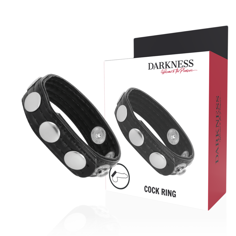 DARKNESS SENSATIONS Anillo para pene sin vibración de cuero