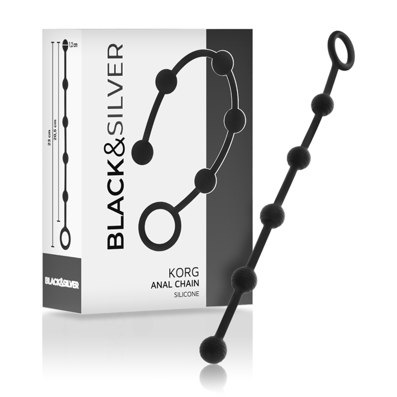 Bolas anales de silicona para principiantes con anilla flexible de extracción BLACKSILVER