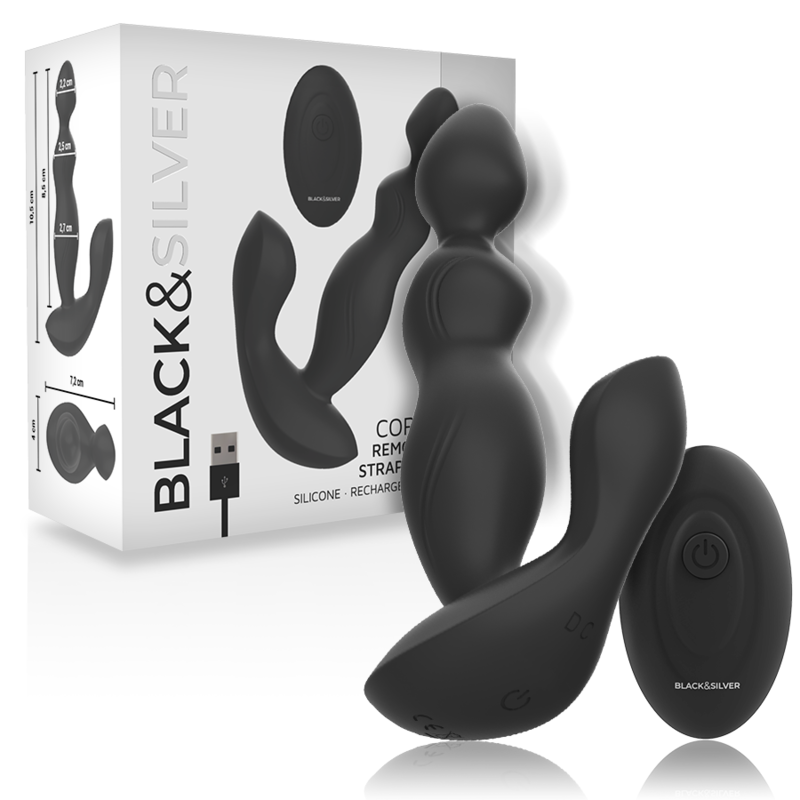 Plug anal vibrador de silicona con mando a distancia para disfrutar intensamente en profundidad BLACKSILVER