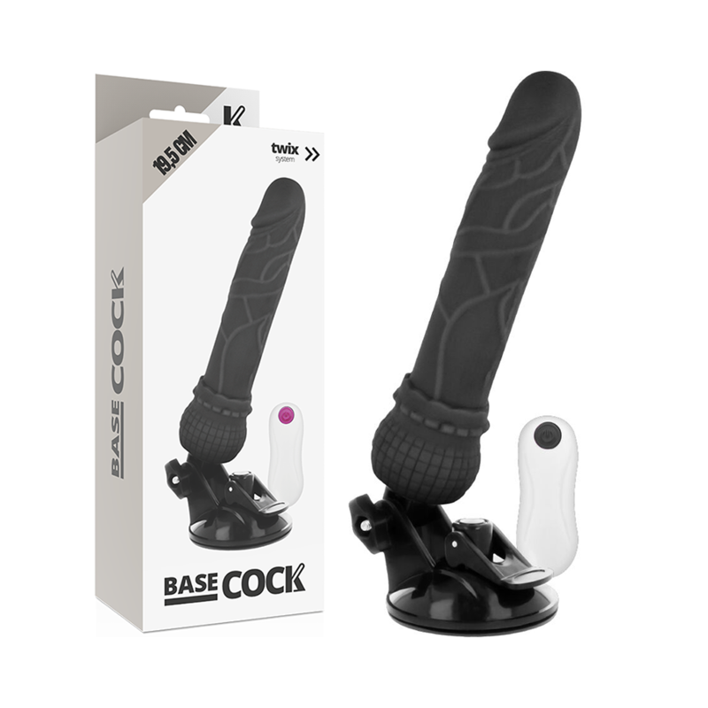 Vibrador realista con ventosa y 12 modos para sensaciones intensas BASECOCK