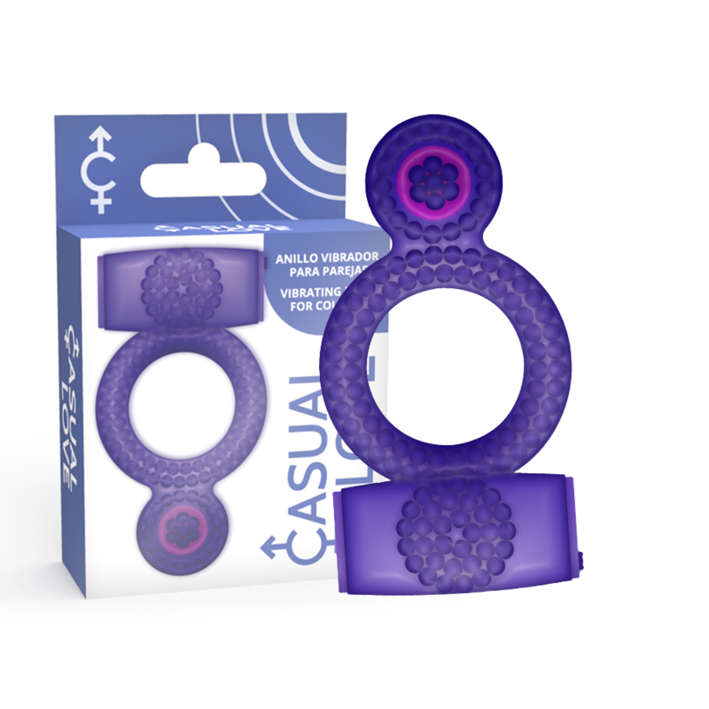 Anillo vibrador para el pene CASUAL LOVE Double Pleasure, morado