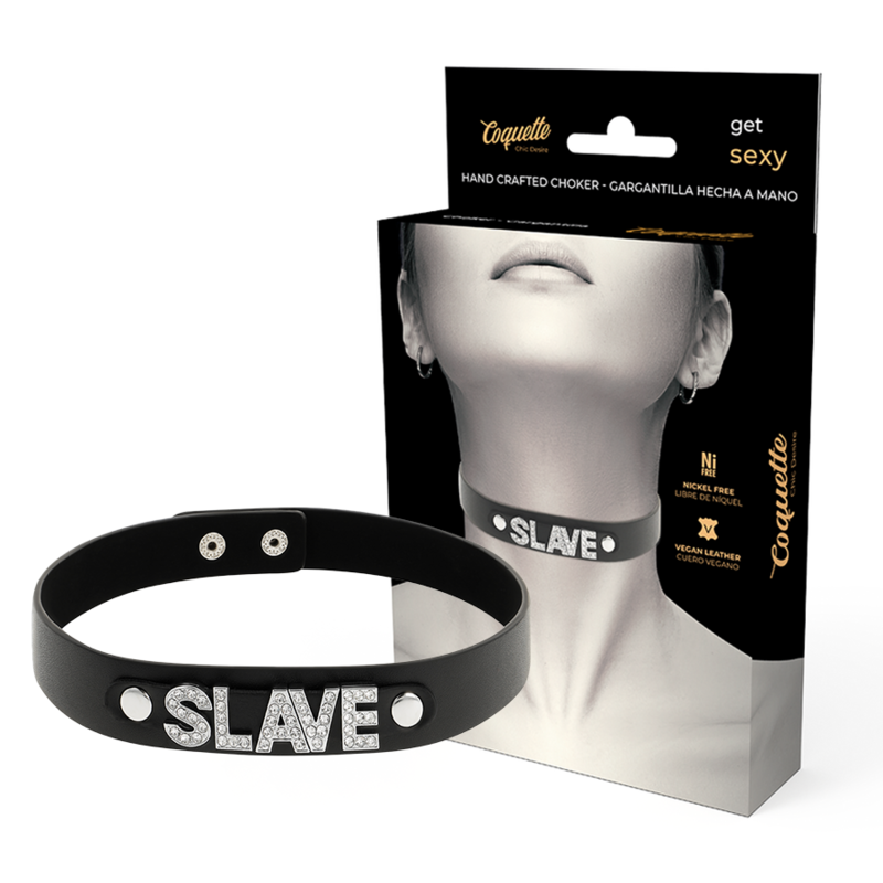 Collar BDSM Coquette Chic Desire de cuero sintético vegano