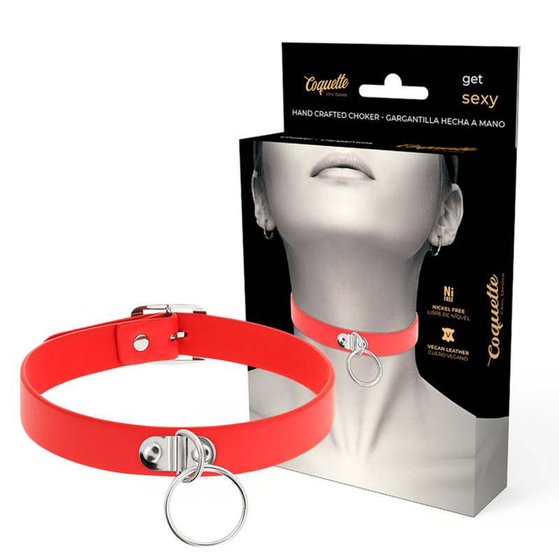 Collar BDSM Coquette Chic Desire, rojo