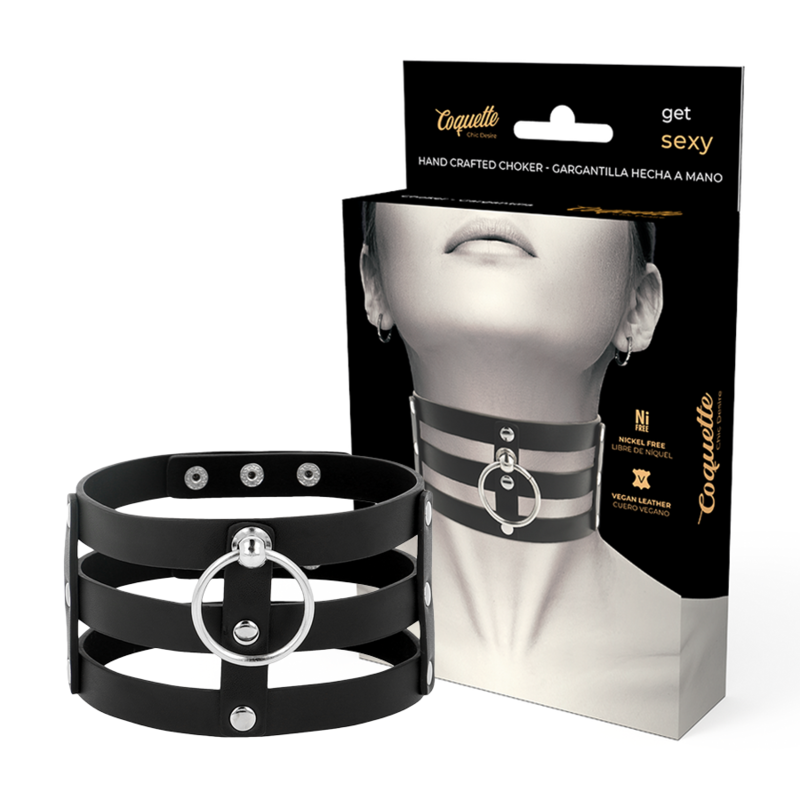 Collar BDSM Coquette Chic Desire de cuero sintético vegano