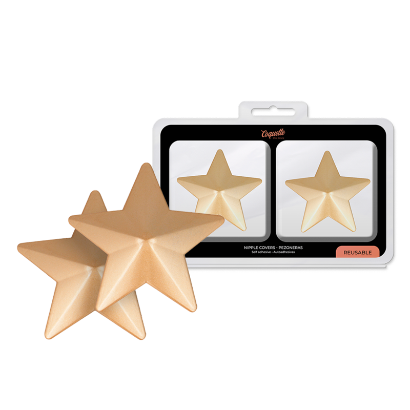Cubiertas para pezones Coquette Chic Desire con estrellas doradas