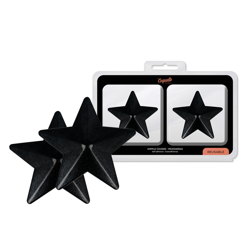 Cubrepezones Coquette Chic Desire con forma de estrella, negros