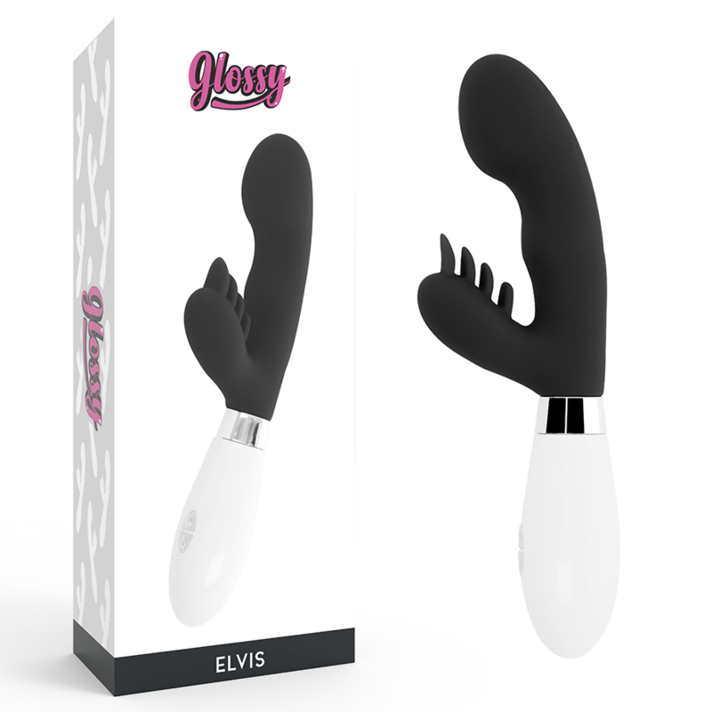 Vibrador rabbit GLOSSY Elvis, negro