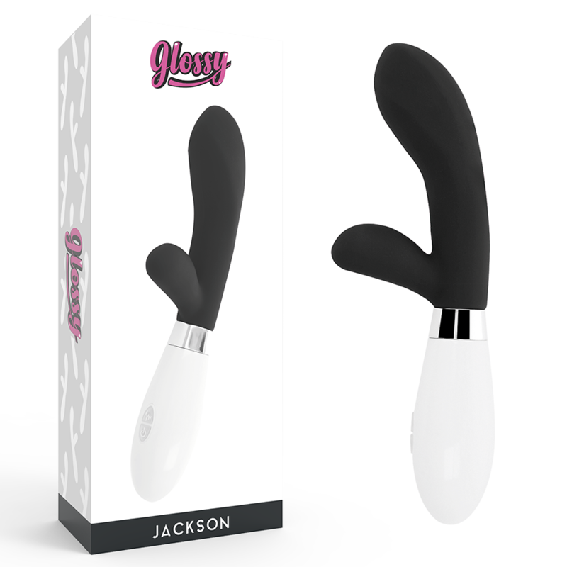Vibrador de conejo GLOSSY Jackson, negro