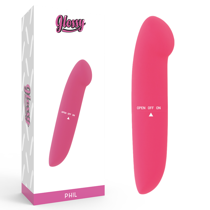 Minivibrador GLOSSY PHIL, 13 cm, rosa