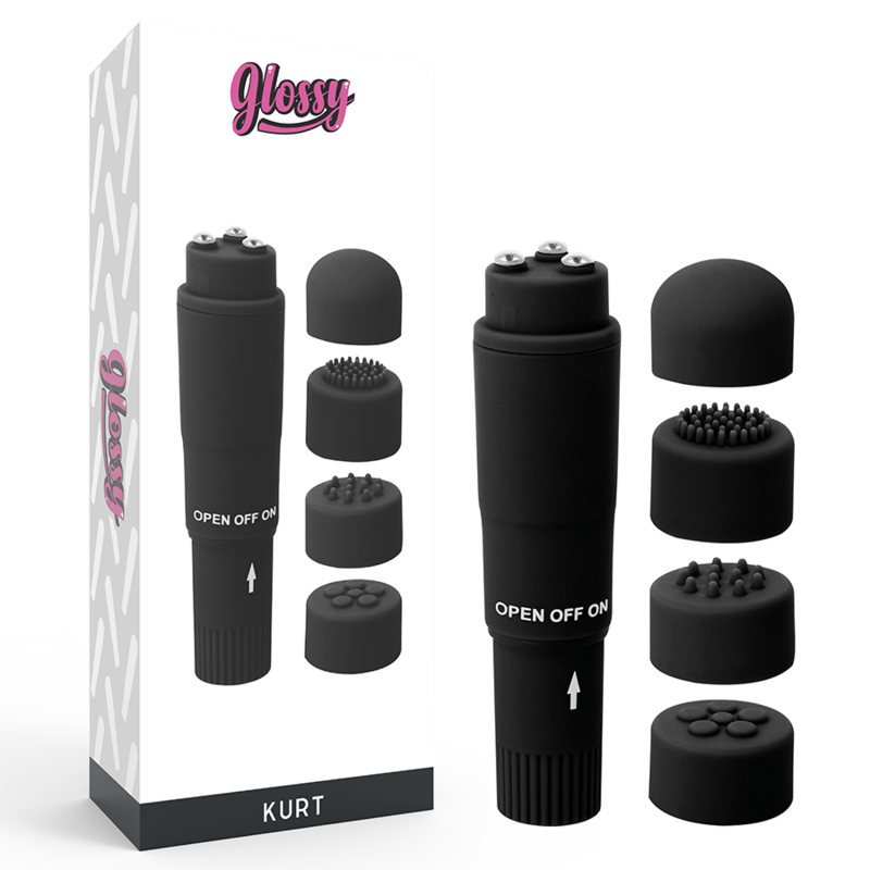 Minivibrador GLOSSY Kurt con 4 accesorios