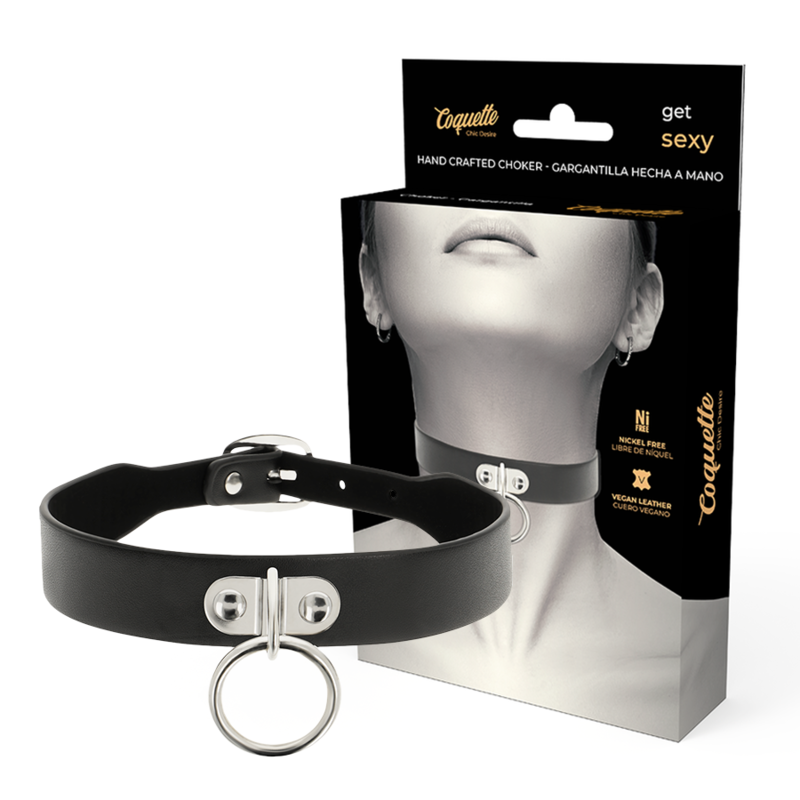 Collar BDSM de cuero vegano Coquette Chic Desire