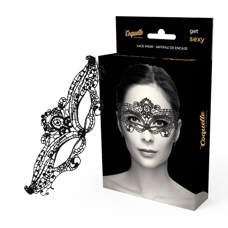 Antifaz de encaje Coquette Chic Desire, negro
