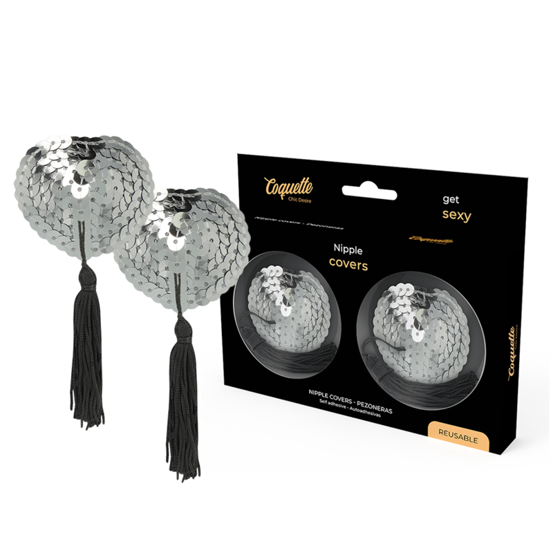 Cubrepezones Coquette Chic Desire en color plateado