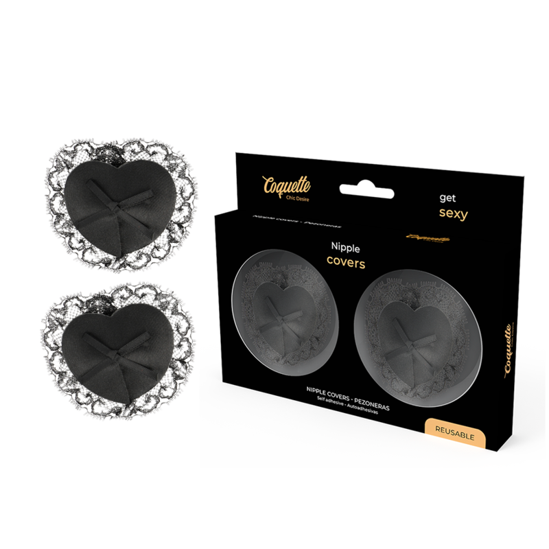 Cubrepezones de encaje negros Coquette Chic Desire