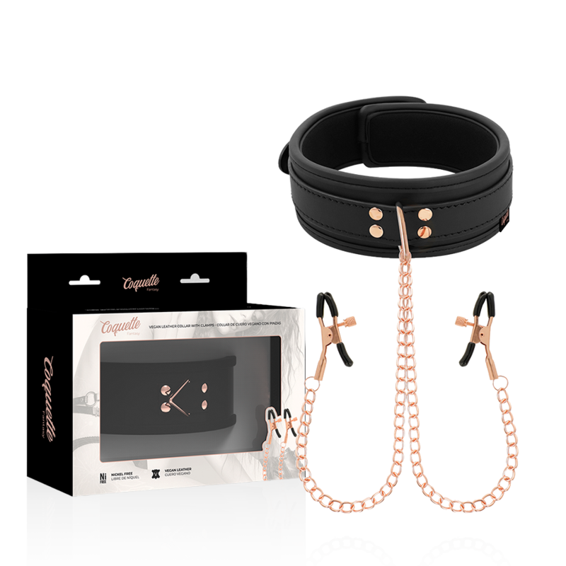 Coquette Fantasy Chic Desire collar BDSM con pinzas para pezones