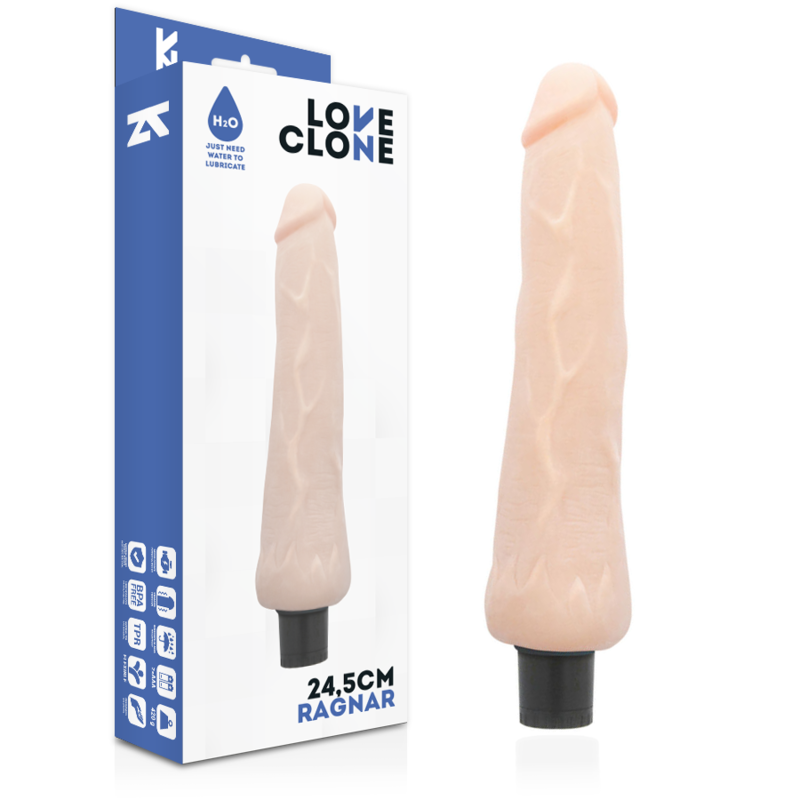 Vibrador realista LOVECLONE Ragnar con autolubricación activada por agua