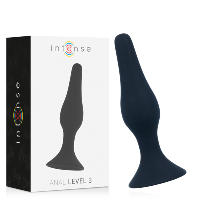 Plug anal INTENSE Anal Level 3, negro, 12,5 cm