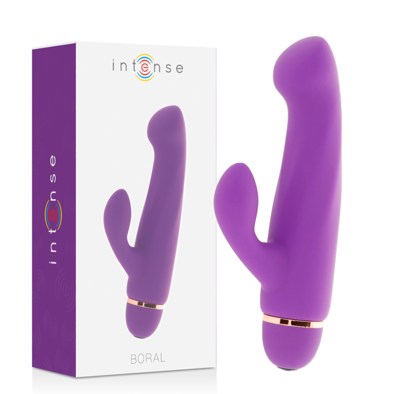 Vibrador tipo conejo INTENSE Boral de silicona, color lila